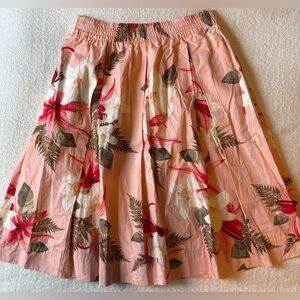 Philosophy Pink Tropical Floral Print A-Line Skirt, Pockets. Size Medium